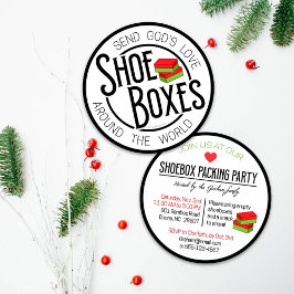 Shoebox Party Round Invite Kaart