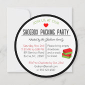  Shoebox Party Round Invite Kaart (Achterkant)