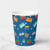 Shoebox Star Paper Cup - Blauw Papieren Bekers (Rechts)