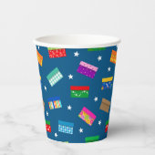 Shoebox Star Paper Cup - Blauw Papieren Bekers (Voorkant)