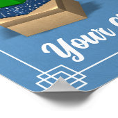 Shoebox Thermometer Poster - Blauw (Hoek)