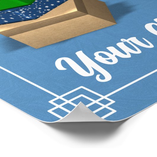 Shoebox Thermometer Poster - Blauw (Hoek)