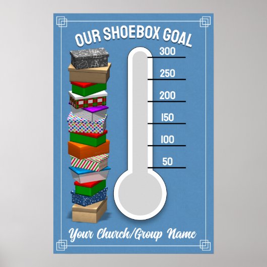 Shoebox Thermometer Poster - Blauw (Voorkant)