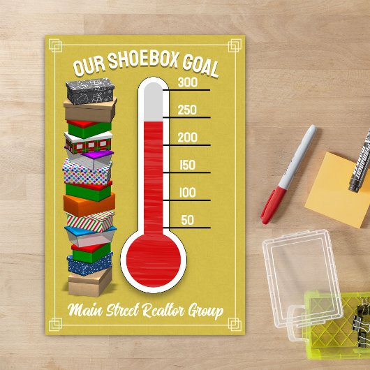 Shoebox Thermometer Poster - Geel