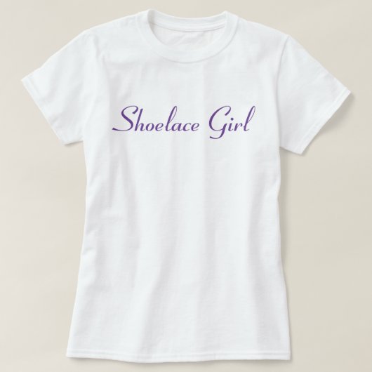 Shoelace Girl - Basis Paarse T-Shirt (Design voorkant)