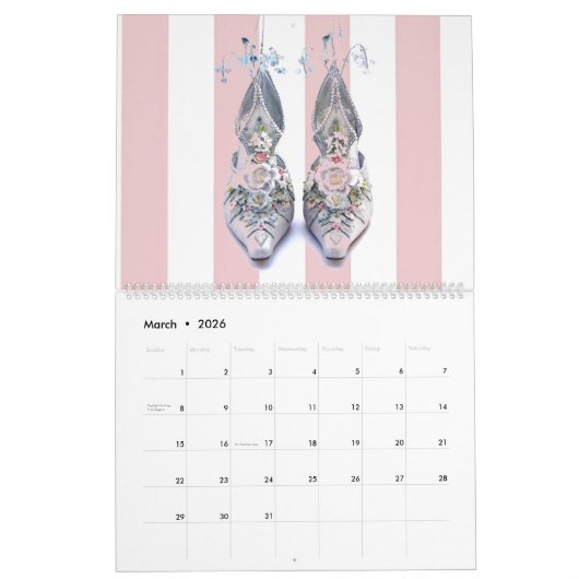 SHOES CALENDAR 2019 - grote grootte Kalender (Mar 2026)
