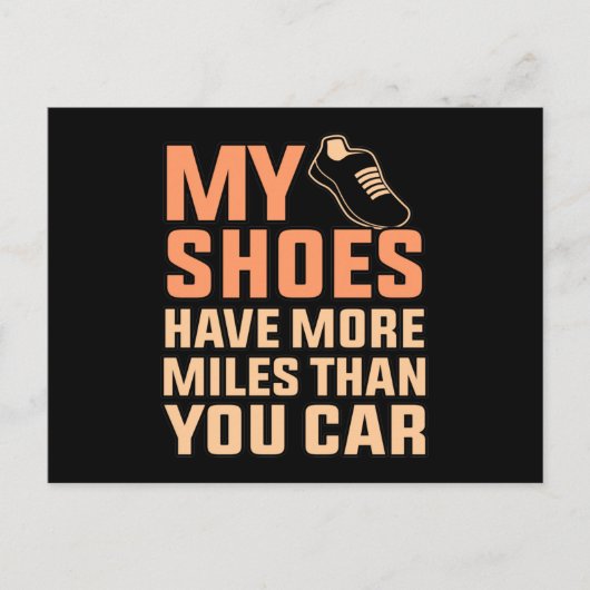Shoes Have More Miles Half Marathon Running Runner Aankondigingskaart (Voorkant)