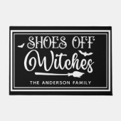 Shoes Off Witches - Funny Halloween Deurmat (Voorkant)