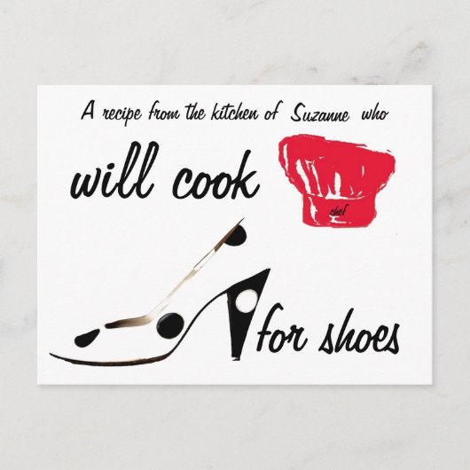 Shoes Recipe Card Briefkaart (Voorkant)