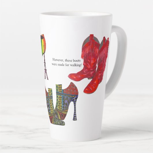 Shoes, Shoes and Boots Tall Latte Mok (Rechterhoek)