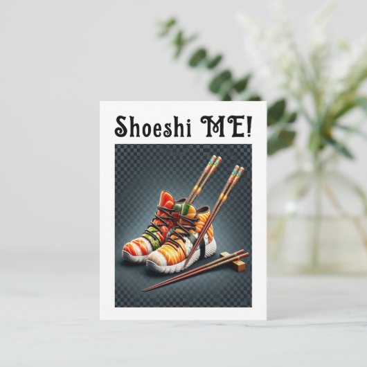 Shoeshi ME - Unieke Sushi Sneaker Feestdagenkaart (Staand voorkant)