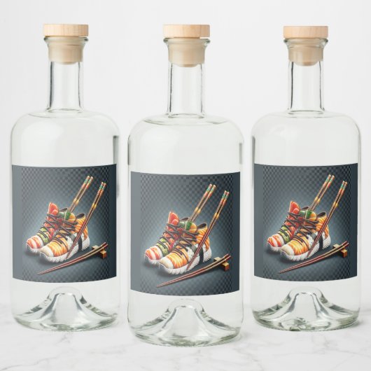 Shoeshi ME - Unieke Sushi Sneaker Likeurfles Etiket (Flessen)