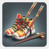 Shoeshi ME - Unieke Sushi Sneaker Vierkante Sticker (Voorkant)