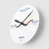 Shofar Greetings Wall Clock Ronde Klok (Hoek)