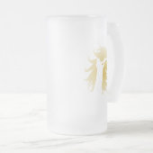 Shofar in de Leeuw van Juda in Goud Matglas Bierpul (Voorkant rechts)