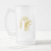 Shofar in de Leeuw van Juda in Goud Matglas Bierpul (Links)