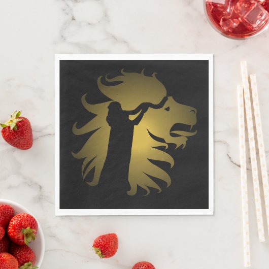 Shofar in de Leeuw van Juda in Goud Servet (Insitu)