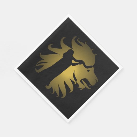 Shofar in de Leeuw van Juda in Goud Servet (Hoek)