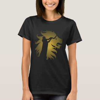 Shofar in de Leeuw van Juda in goud voor vrouwen T-shirt