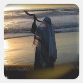Shofar Scroll Vierkante Sticker (Voorkant)