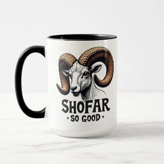 Shofar zo goed Joodse Geit Chanoeka Lovers Mok (Links)