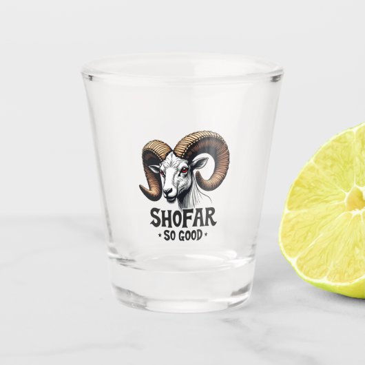 Shofar zo goed Joodse Geit Chanoeka Lovers Shot Glas (Voorkant)