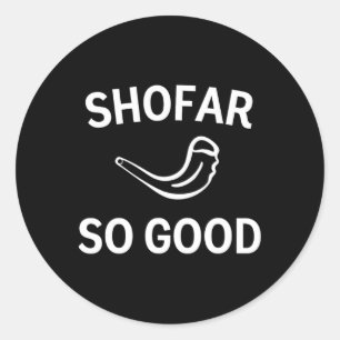 Shofar Zo Goed Rosh Hashana Rams Hoorn Joods Nieuw Ronde Sticker