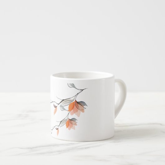 Shofisticated aquarel bloemtak ontwerp Mok (Voorkant rechts)