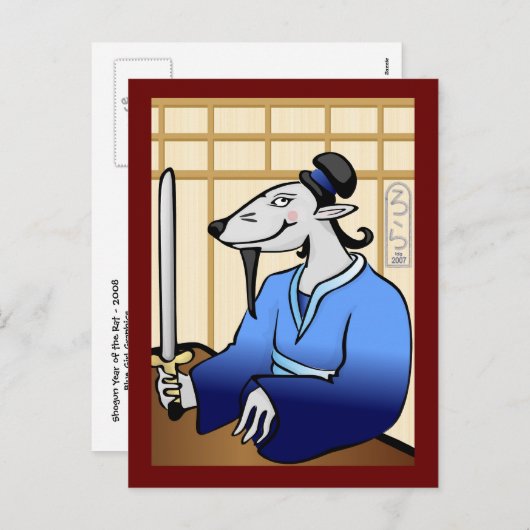 Shogun Jaar van het Rat Briefkaart (Voorkant / Achterkant)