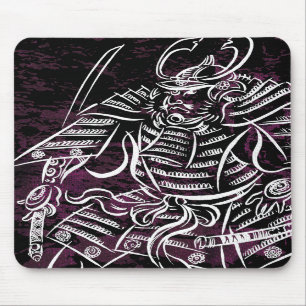 Shogun Samurai - White Calligraphy Line Mousepad Muismat