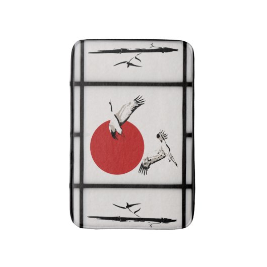 Shoji - Bamboe & Crane Badmat (Voorkant Verticaal)