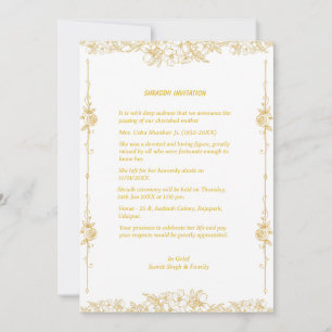 Shok Sandesh Hindu Shraddh Kaart