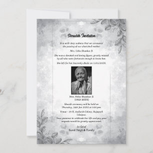 Shok Sandesh Hindu Shraddh Kaart