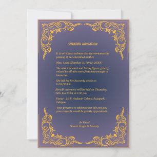 Shok Sandesh Hindu Shraddh Kaart