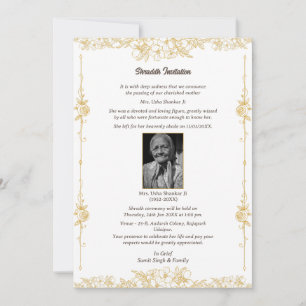 Shok Sandesh Hindu Shraddh Kaart