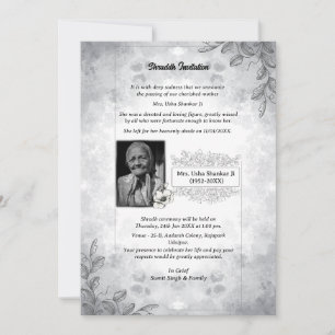 Shok Sandesh Hindu Shraddh Kaart