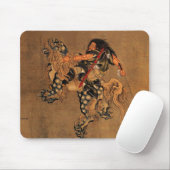 Shoki Riding A Shishi Lion Muismat (Met muis)