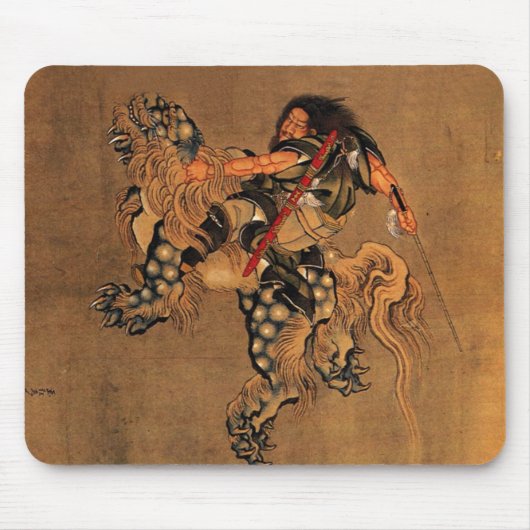Shoki Riding A Shishi Lion Muismat (Voorkant)