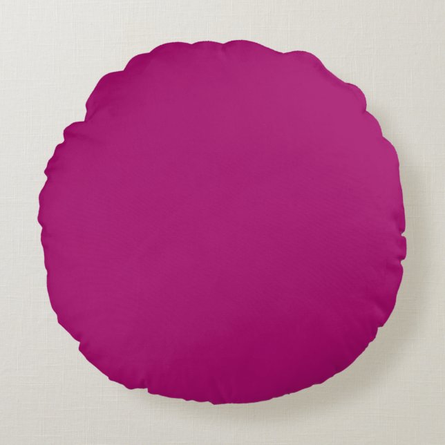Shoking Pink, Purple,Solid, Simple, Modern Rond Kussen (Voorkant)