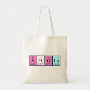 Shola periodieke lijstnaam canvas tas