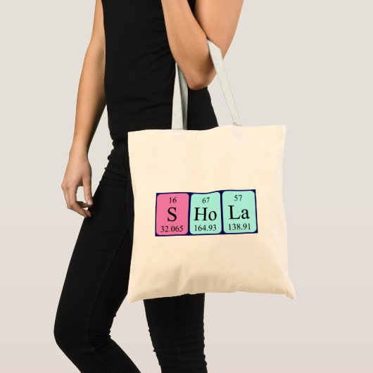 Shola periodieke lijstnaam canvas tas (Voorkant (product))