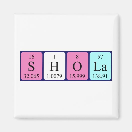 Shola periodieke lijstnaam magnet (Voorkant)
