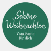 Shöne Weihnachten Green Merry Christmas in German  Ronde Sticker (Voorkant)