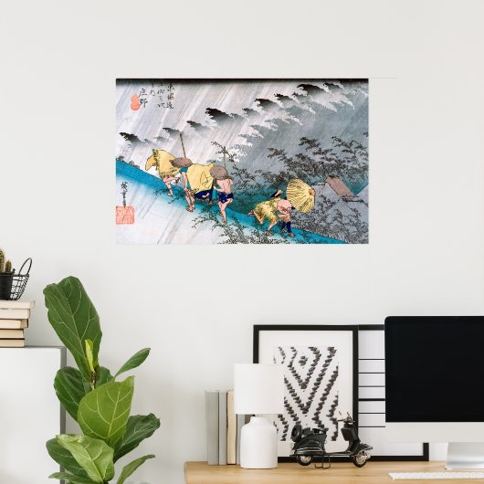 Shono door Hiroshige Poster (Thuiskantoor)