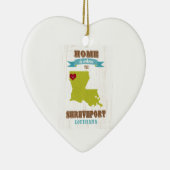 Shonthport, Louisiana-kaart - thuis is het hart da Keramisch Ornament (Rechts)