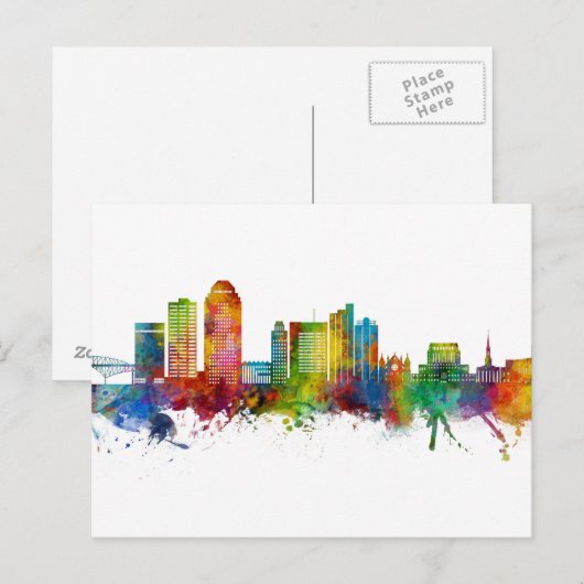 Shonthport Louisiana Skyline Briefkaart (Voorkant / Achterkant)