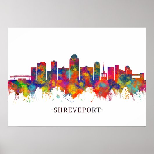 Shonthport Louisiana Skyline Poster (Voorkant)