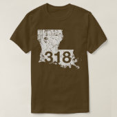 Shonthport Ruston Tallulah Area Code 318 , Louisia T-shirt (Design voorkant)