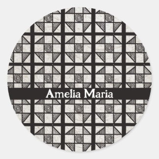 Shoo Fly Patchwork Blok Ronde Sticker