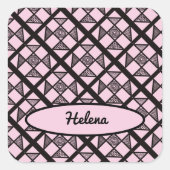 Shoo Fly Patchwork Quilt Vierkante Sticker (Voorkant)